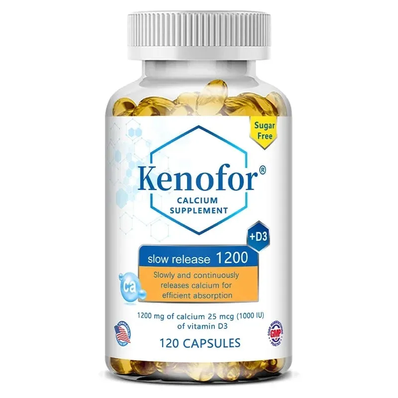 1200 mg doplněk vápníku s prodlouženým uvolňováním s vitamínem D3 pro podporu svalové hmoty a zdraví trávení