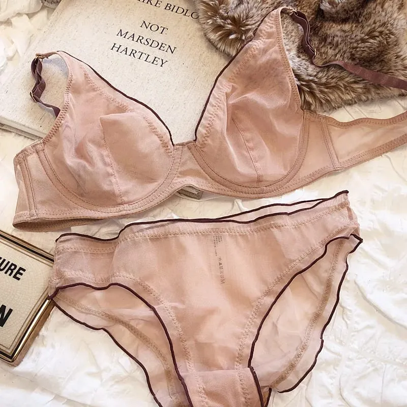 Minimizer Bra Plus Size Underwire French Style Triangle Cup Push Up Sexy Mesh Lingerie Set Support 32-40 MOYISU Sexy Bra Set BC — image 10