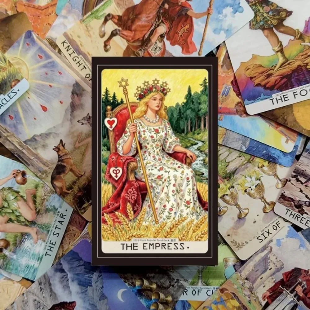 Tarot: Exquisite Painterly Illustration Deck - 78 Pcs Art Divination Cards - Tarot Gift Set for Witches 10.3*6cm