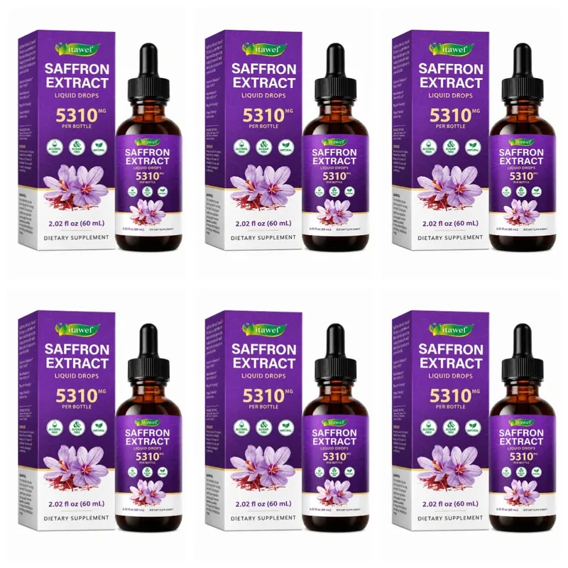 Saffron Extract Liquid Drops 117mg per Serving for Antioxidant Balanced Mood Healthy Sleep & Premenstrual Comfort Support 60ML