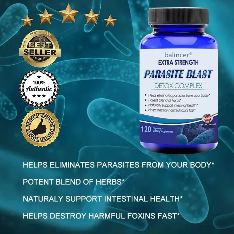 Complesso detergente per il corpo disintossicante dai parassiti con mirtillo rosso, zinco e aglio, supporto per la pulizia della salute dell'intestino, miglioramento del sistema immunitario