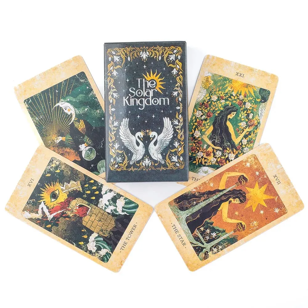The Solar Kingdom Tarot Deck 78 Card Oracle Set English Visions Divination Edition Deck Board Playing Games 10.4x6.1cm — image 1