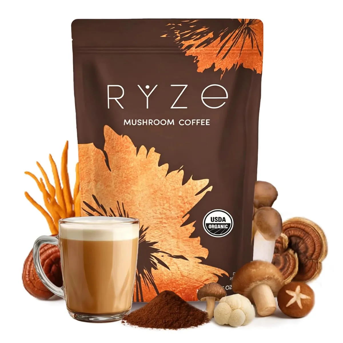 Medium Roast Instant Coffee Powder Mushroom Coffee for Energy Focus Digestion Immunity — image 2