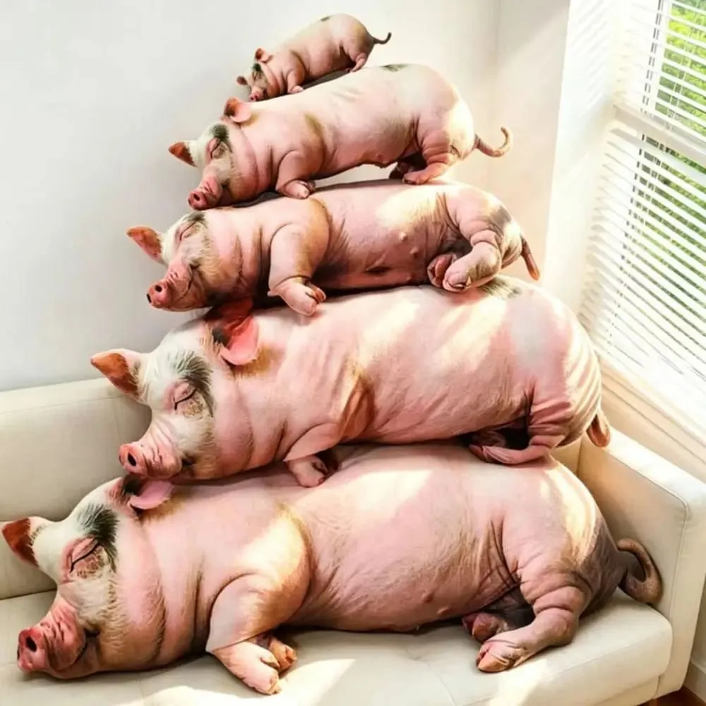 Plush Material Animal Body Pillow 40cm Size PP Cotton Filled Poultry Throw Pillows Cute Design Soft Texture Pig Keychain For Men — image 2