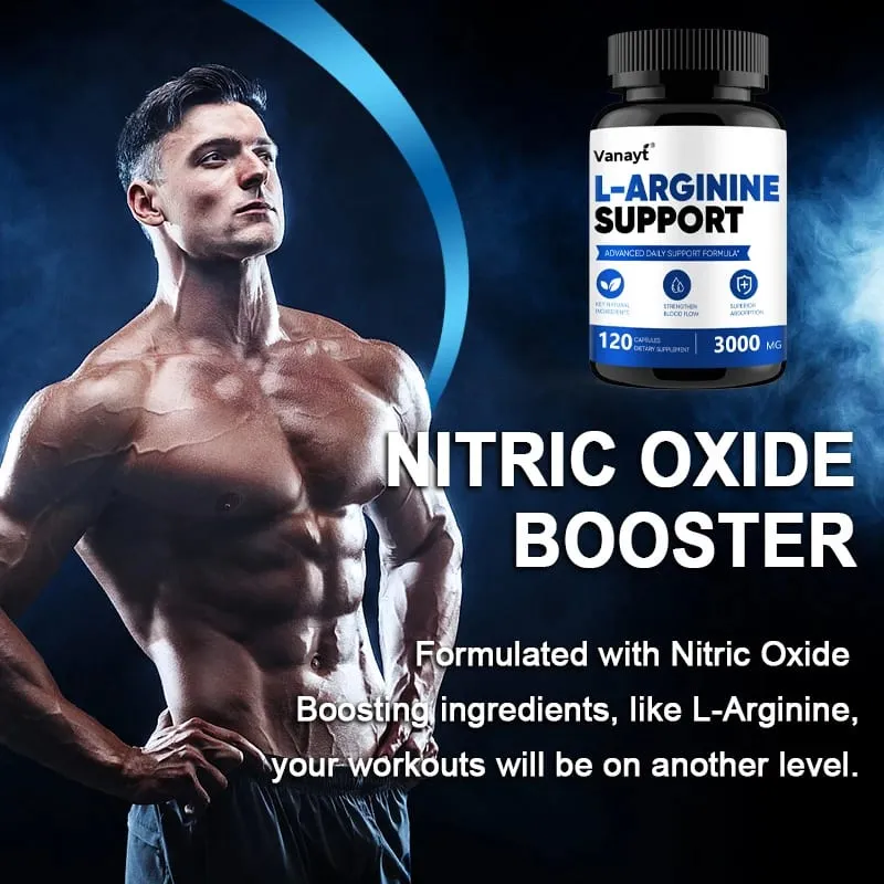 L-Arginine 3000mg Pills Muscle Mass Supplement for Men Women Boost Workout Endurance Energy Heart Vascular Health Support — image 7