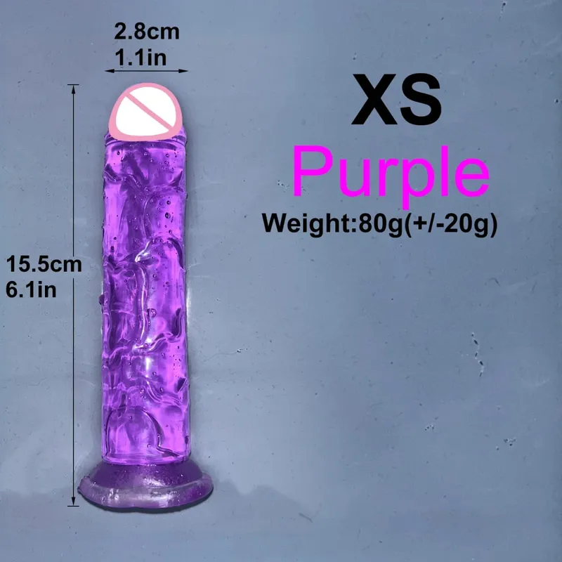Ucuz 5 Renk Küçük Şeffaf Yapay Penis Vantuz Jöle Dick Kadın Erotik Anal Seks Oyuncakları Yumuşak Klitoris Vajinal Masturbators Penis — image 12
