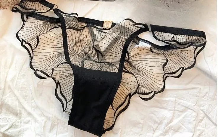 French Floral Embroidery Lace Bra Set For Women Ultra Thin Sheer Minimizer Bra Hollow Out Lingerie Brassiere Lightweight Fabric