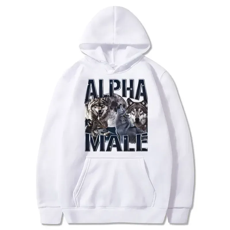 Wolf Pack Hoodie Unisex Alpha Male Moon Rolig Retro Vintage Estetisk Cool Trendig Oversized Casual Sport Sweatshirts — image 3