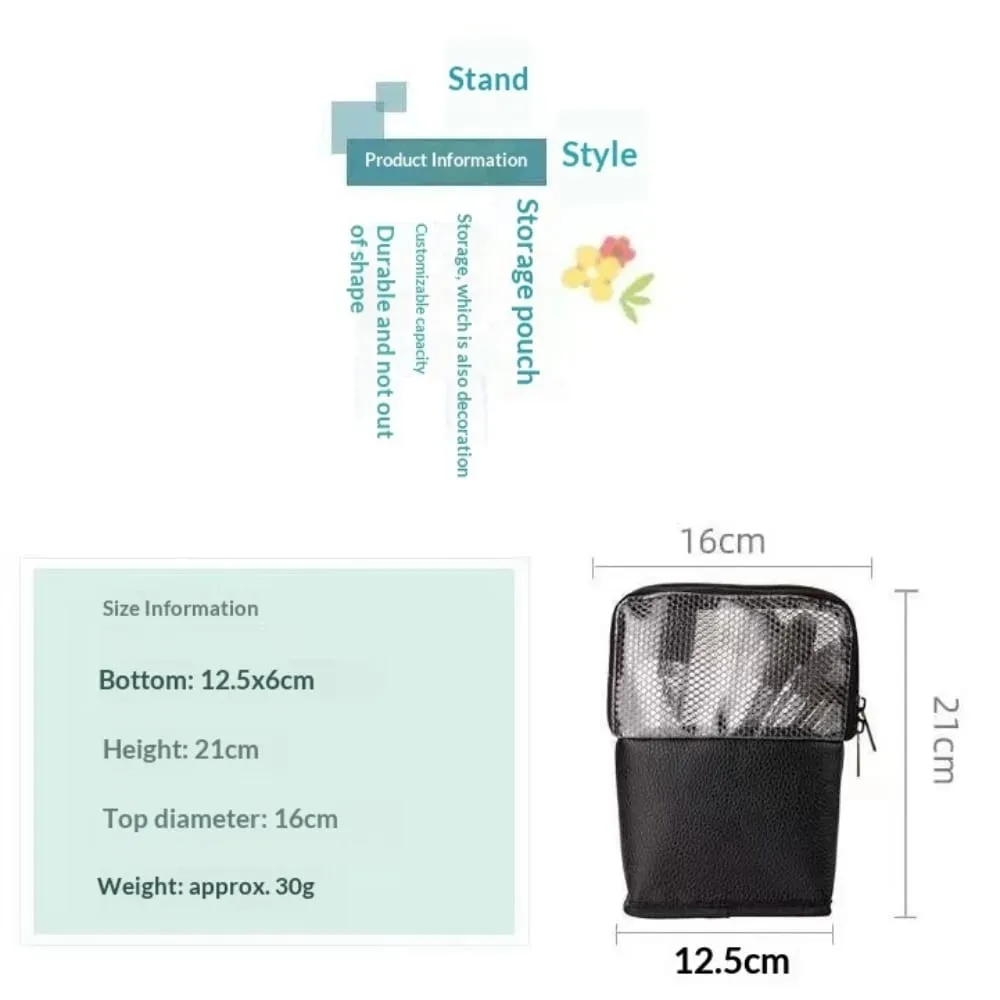Standing Mesh Makeup Brushes Bag Waterproof Makeup Brush Storage Organizer Holer Women Girl's Comestics Toiletry Bag — image 4