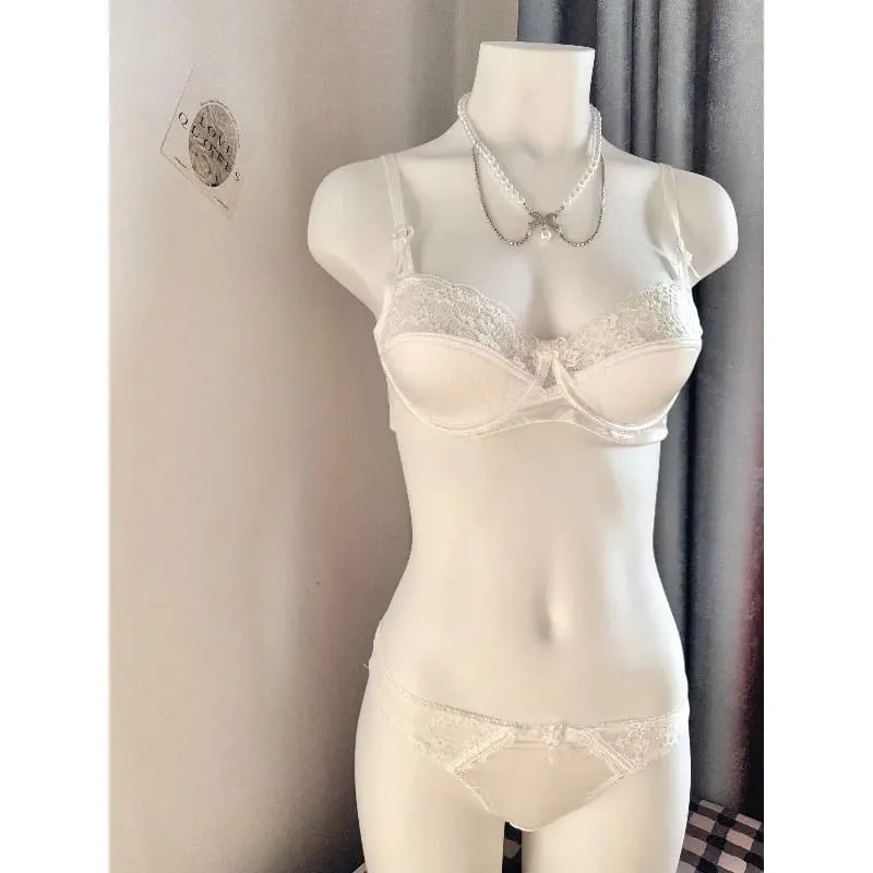 Popolare set reggiseno minimizzatore in pizzo rosso da donna mezza tazza ultra sottile busto grande supporto morbido festa nuziale luna di miele notte fuori vestito 32-38