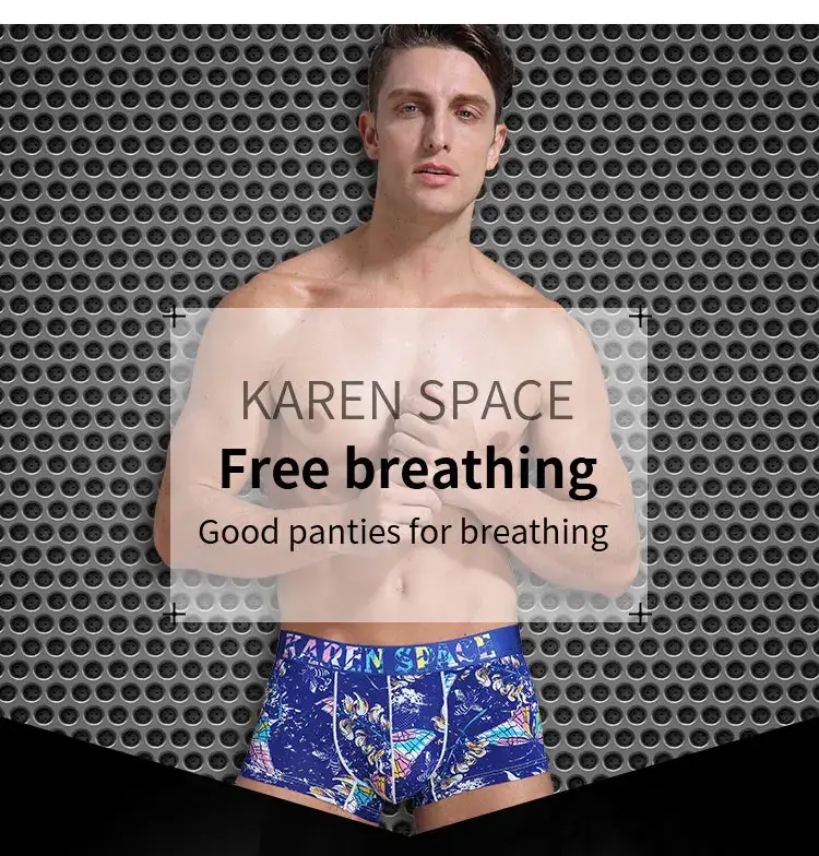 Men's Breathable Ice Silk Printed Boxer Briefs Underwear Fashionable Male Panties Comfortable Calzoncillo Hombre — image 15