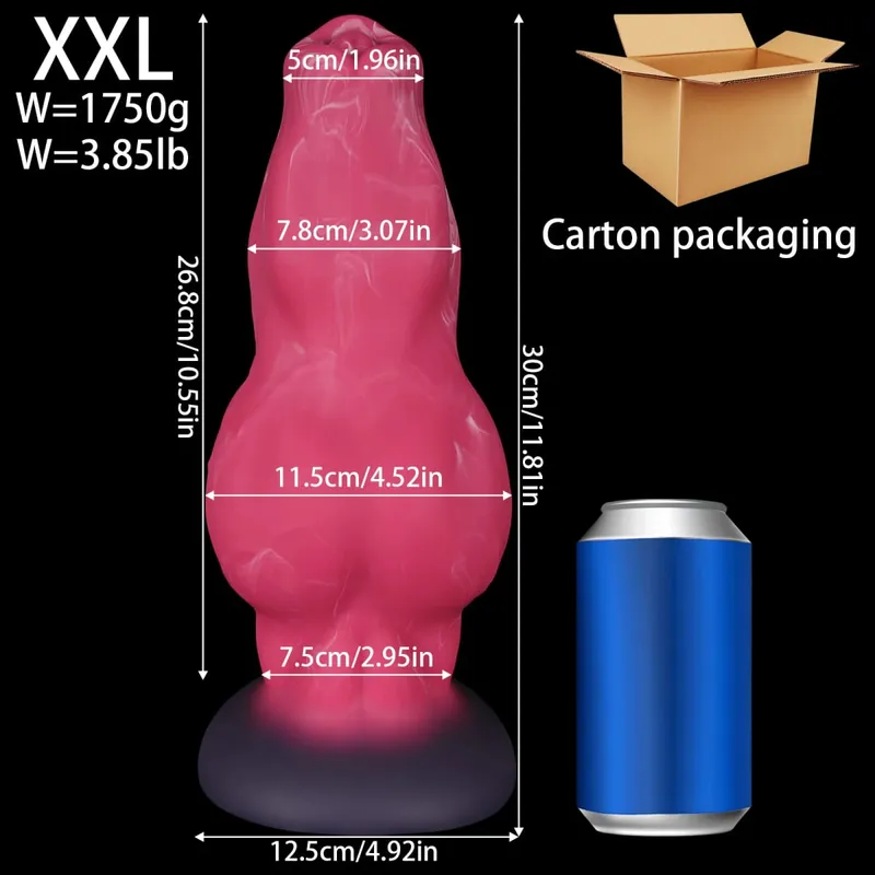 Silicone Dog Knot Dildo with Suction Cup Big Anal Plug Long Anal Beads Butt Plug Gay Sex Toy for Women Men Prostate Massager — image 8
