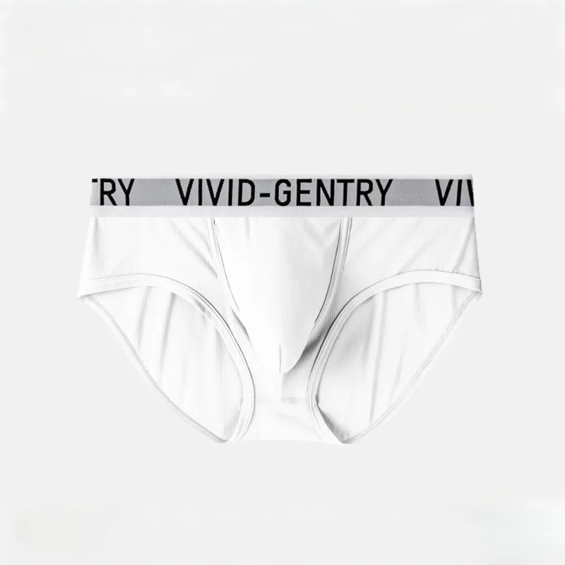 Men's Elastic Ice Silk Underwear Sexy Big U Convex Pouch Briefs Korean Youth Breathable Sports Panties Solid Mid Waist Underpant