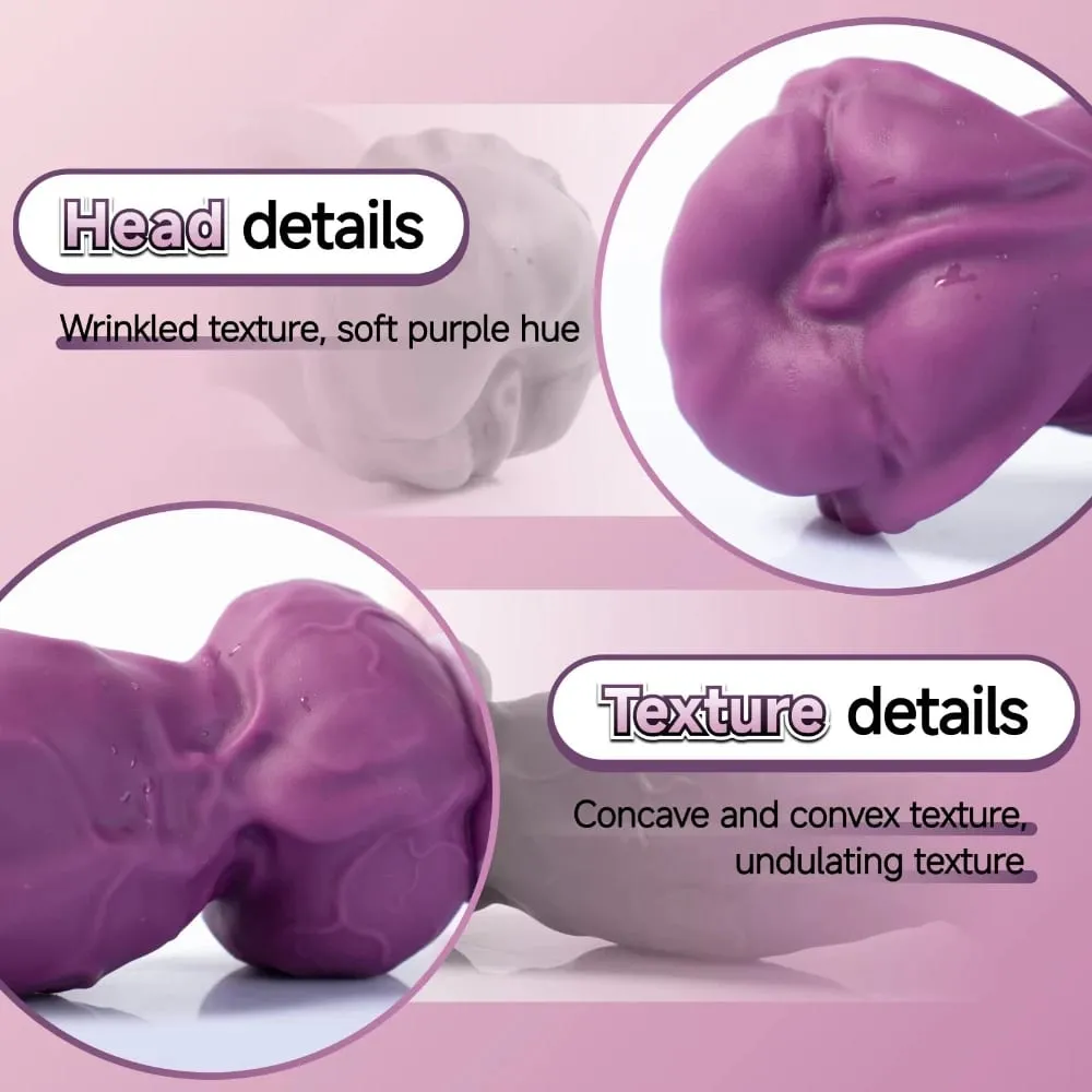 Korym Monster Horse Knot Dildo Pure Silicone Purple Anal Plug for Men and Women Dog Penis Anal Toys with Suction Cup Sex Toys