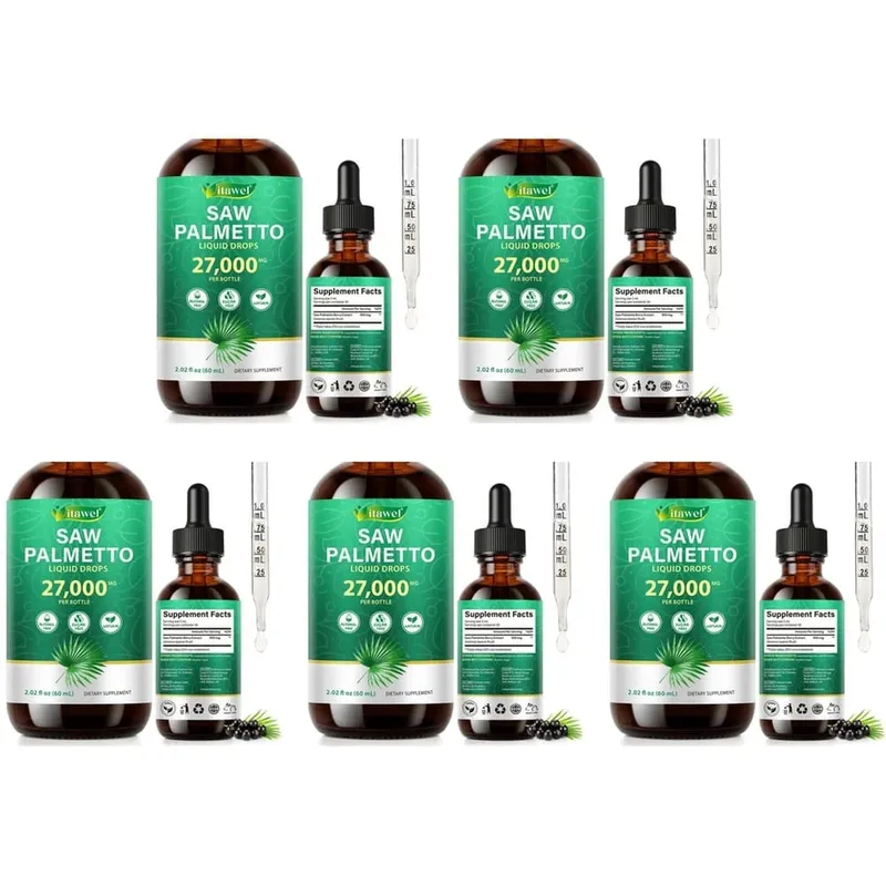 Itawel Saw Palmetto Liquid Drops Prostate Health Support Urinary Function Support GMO Free Paraben Free Sugar Free Vegan 60 ML — image 12