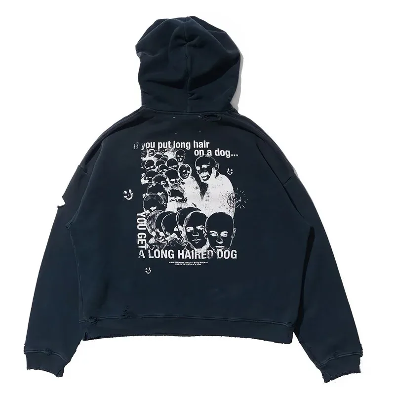 25FW Fashion Streetwear PALY Hoodies Men Woman Vintage Washed Do Old Print Damaged Hip Hop Loose Hooded Pullovers — image 16