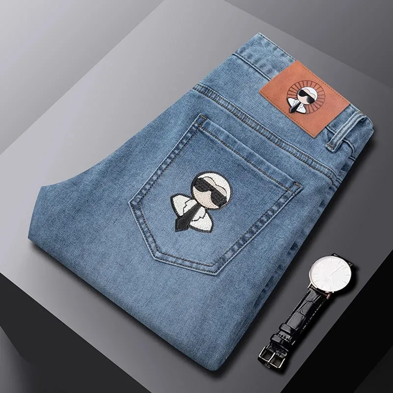 Fashion Men Jeans Stretch Straight Leg Casual Slim Fit Denim Pants Male Brand Luxury Design Business Classic Trousers — image 11
