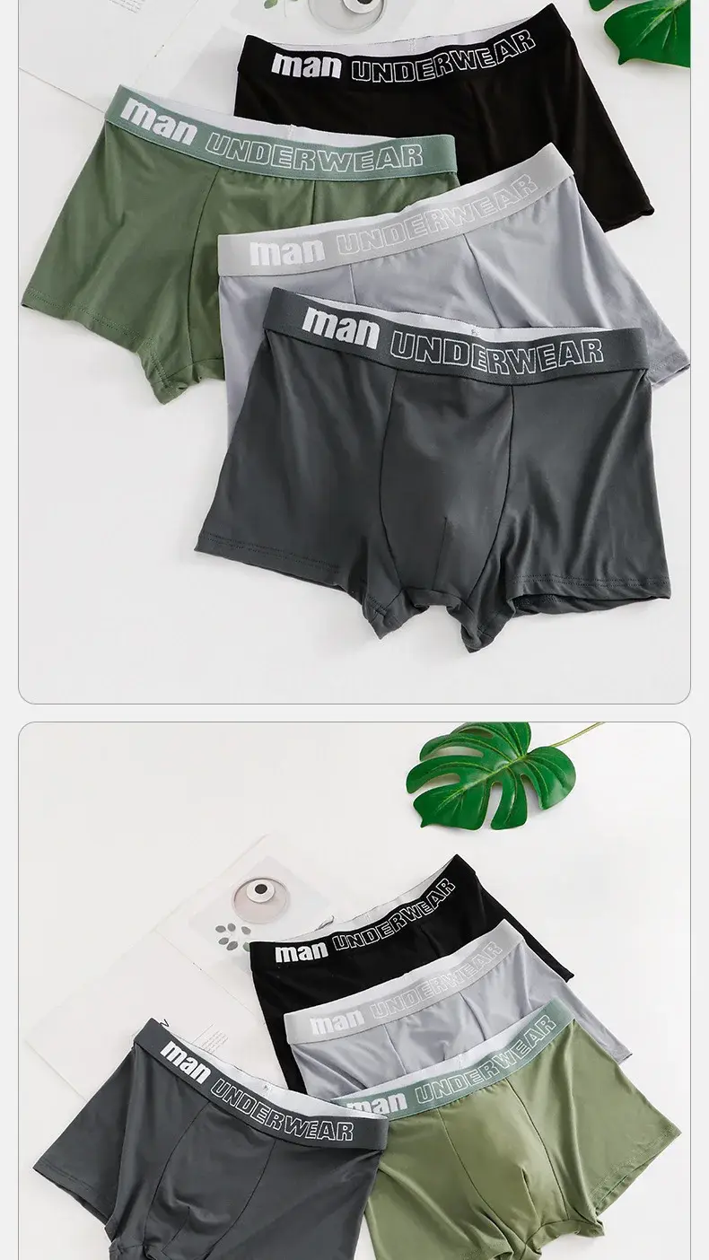 Man Underwear Fashion Cotton Comfortable Breathable Boxers Men Underpants Male Letter Printed Panties Shorts Underwear