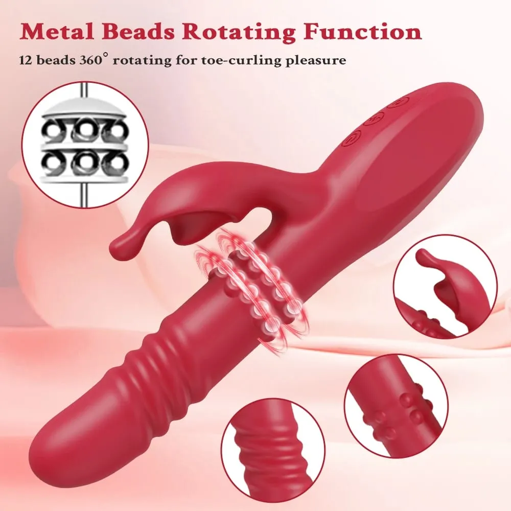 3 in 1 Thrusting Rotating Vibrator Clitoris Massager Telescopic G Spot Stimulator Women Dildo Adult Sex Toys Female Masturbator — image 4