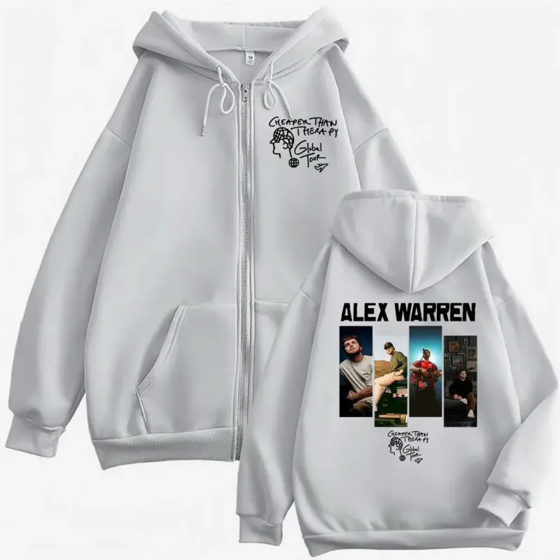 Alex Warren Live Tour 2026 Album Cover Hoodie Men Women Vintage Zipper Hoodies Oversized Comfort Zip Up Sweatshirts Coats Jacket — image 6