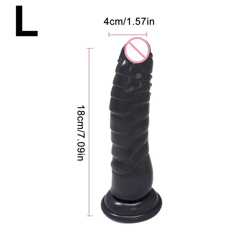 Realistische zwarte dildo met sterke zuignap, zacht penis-seksspeeltje voor vrouwen en mannen, handsfree anaal vaginaal speelgoed voor volwassenen in M