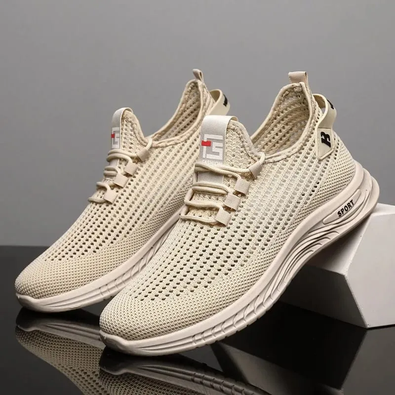 Lightweight Mesh Knit Trainers Men Soft Cushion Sole Daily Walking Sneakers Non Slip Breathable Outdoor Gym Running Footwear — image 1