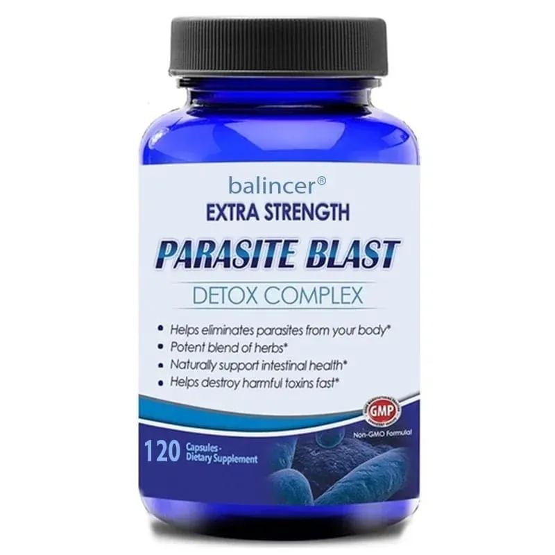 Complesso detergente per il corpo disintossicante dai parassiti con mirtillo rosso, zinco e aglio, supporto per la pulizia della salute dell'intestino, miglioramento del sistema immunitario