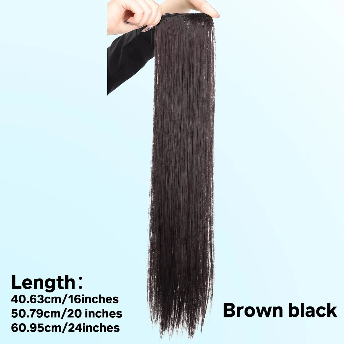 1 cái tổng hợp 16 “20"24" kẹp tóc Bộ tóc giả nữ nhẹ hàng đầu thay thế mái tóc dài thẳng