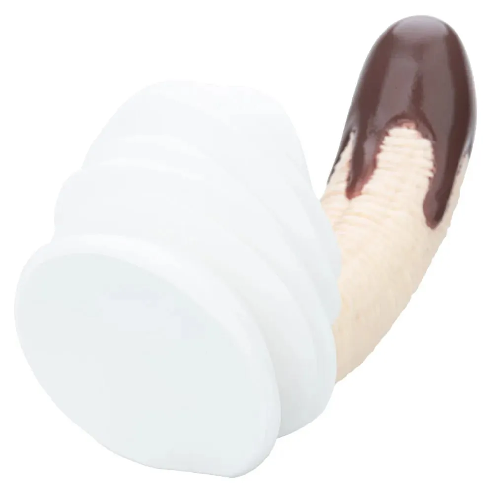 Banana Sundae Silicone Dildo with Strong Suction Cup Cream and Cherry Design Three Sizes Food Grade Silicone Sex Toy for Unisex — image 5