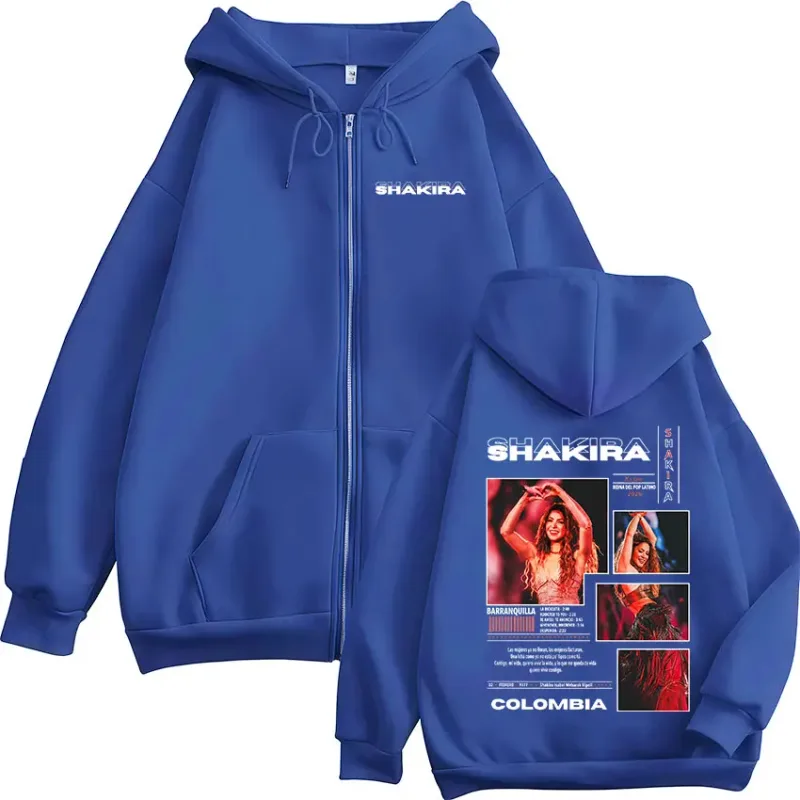 Shakira Las Mujeres Ya No Lloran Tour 2026 Zipper Hoodies Men Women Clothing Casual Long Sleeve Zip Up Sweatshirts Jackets Coat — image 5