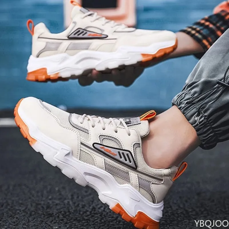 Versatile sports shoes new spring autumn breathable running shoes thick soled shoes fashionable casual comfortable men's shoes