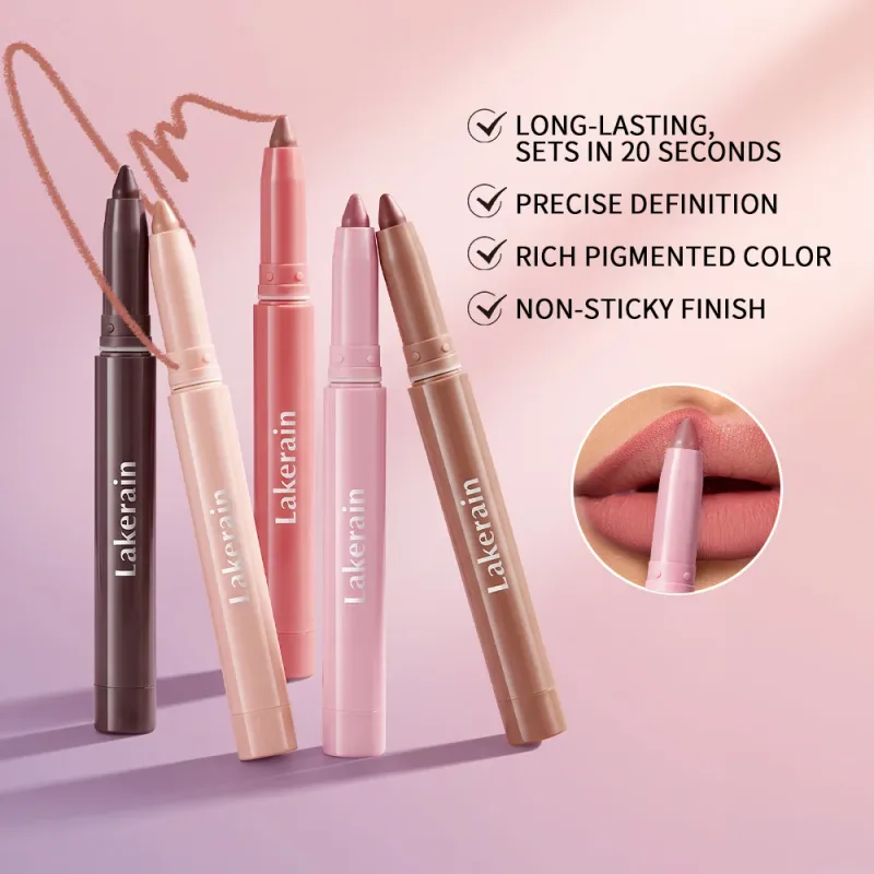 Cream Lip Liner Long Lasting Wear Waterproof Sweat-resistant Fast-setting Rich Pigmented Color Smooth Matte Texture Lip Liner — image 3