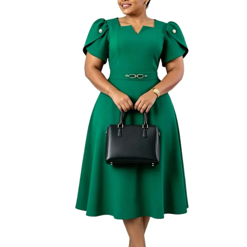 2026 Women's High Waist Elegant Large Size Dress Summer Fashion Casual Elegant Dresses for plus Size Women — image 7