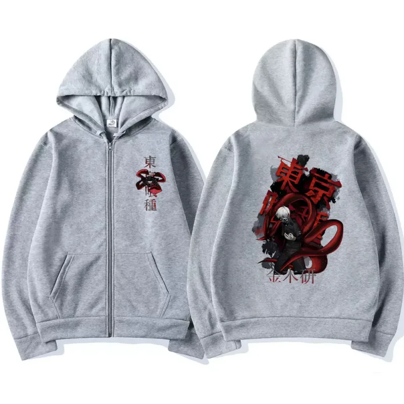 Anime Tokyo Ghoul Kaneki Ken Graphic Zipper Hoodie Men Women Casual Hooded Pullover Fashion Oversized Zip Up Sweatshirts Jackets — image 8