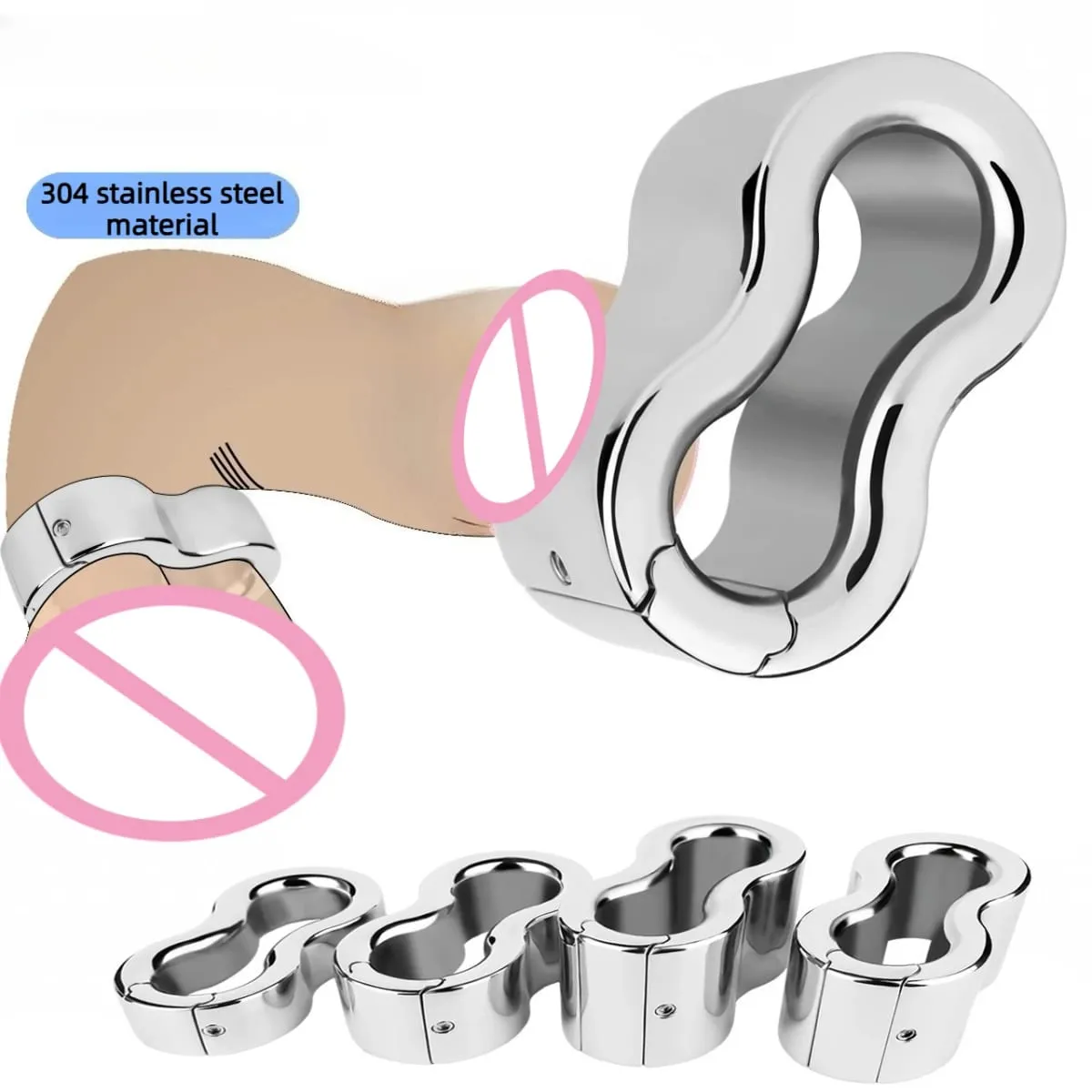 Stainless Steel Weighted Scrotal Ball Ring Metal Penis Lock Ring Scrotum Stretcher Male BDSM Bondage Sex Toy — image 5