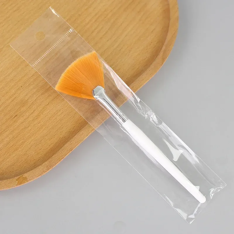 Pincéis faciais em leque, 5 peças, pincel macio de maquiagem, ferramentas aplicadoras de cosméticos, cabo de madeira e fibra macia para máscara de casca — image 8