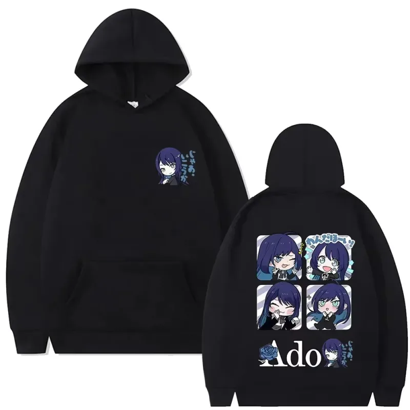 Cute Kawaii Ado Cartoon Style Hoodies Fans Gift Men's Women's Casual Oversized Sweatshirt Unisex Japanese Style Pullover Hoodies — image 2