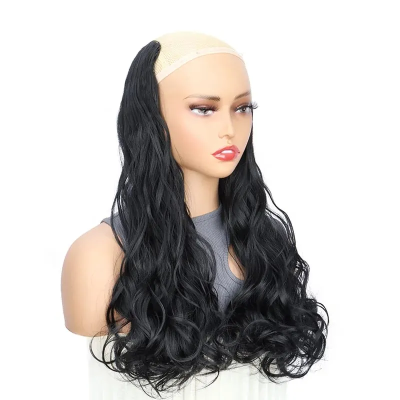 20Inch Synthetic Long Curly Wavy Hair Extension Fluffy Increase Volume Extension Hairpiece for Women Daily Use — image 9
