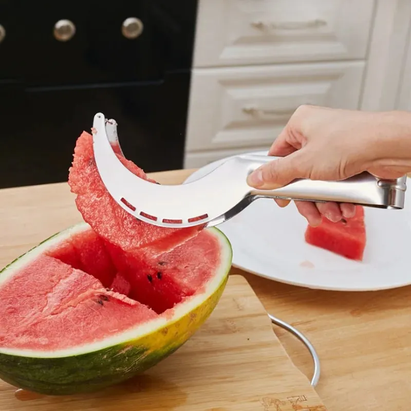 Kincir Angin Keluli Tahan Karat Pemotong Tembikai Artifak Salad Alat Penghiris Buah Alat Pemotong Penggali Tembikai Alat Aksesori Dapur — image 7