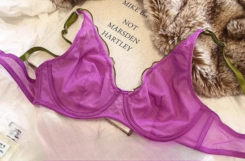 Minimizer Bra Plus Size Underwire French Style Triangle Cup Push Up Sexy Mesh Lingerie Set Support 32-40 MOYISU Sexy Bra Set BC — image 18