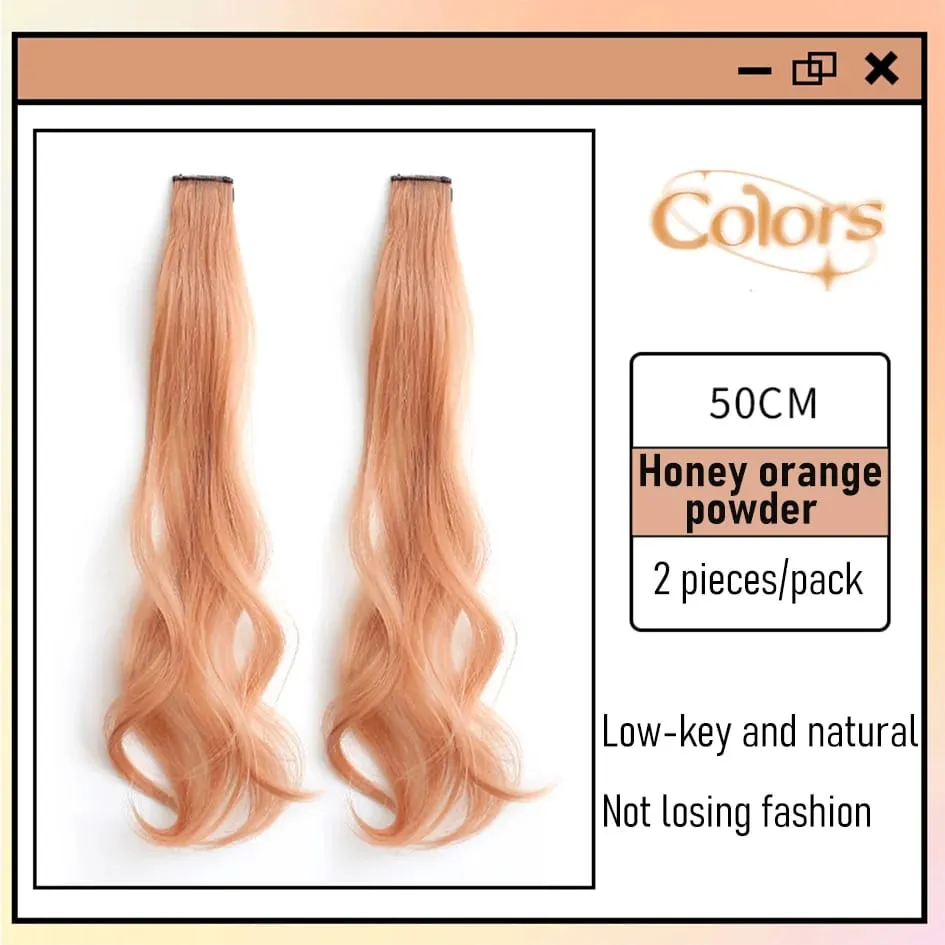 Synthetic 2 Pieces/Set 50cm Colored Curly Hair Extensions Water Wave Pink/Blue/Purple Halloween/Christmas Wig — image 17