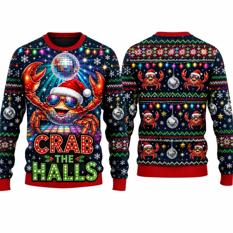 Goaty And Bright Christmas Sweatshirt Funny Goat 3D Printed Crewneck Long Sleeve Unisex Ugly Xmas Sweater Holiday Party Pullover — image 12