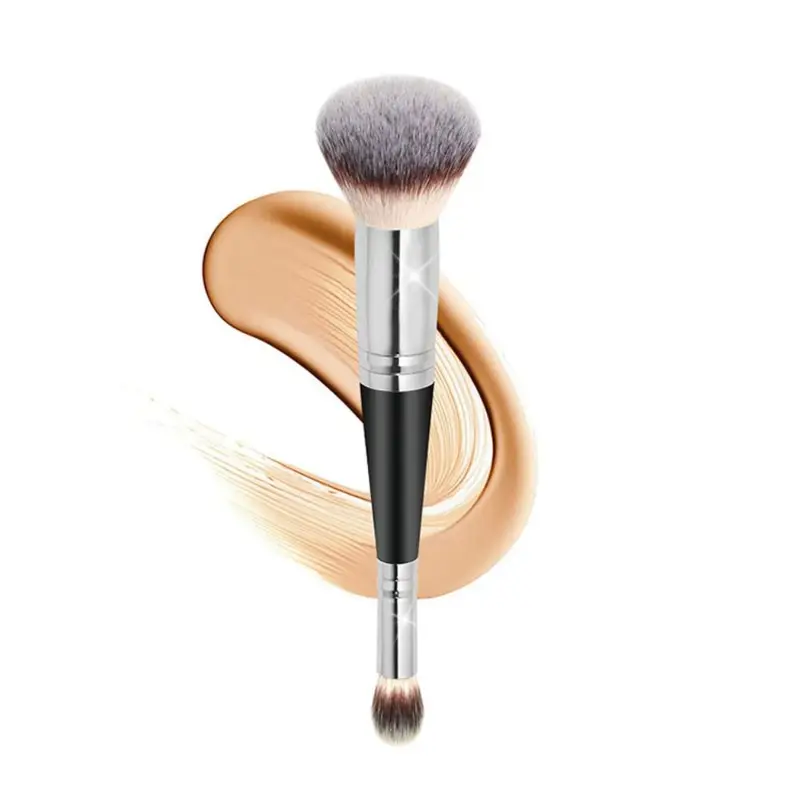 Rounded Taperd Dual-ended Foundation Brush Short Hair Flawless Dual-purpose Makeup Brush Makeup Brushes for Liquid Cream Powder