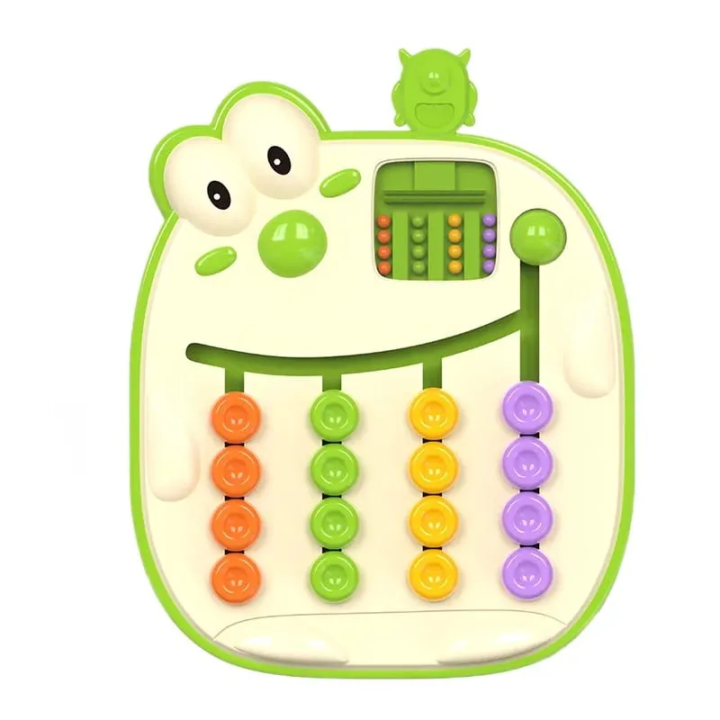 A sliding bead positioning puzzle board a logic-based brain teaser toy and a tabletop game that trains hand-eye coordination.