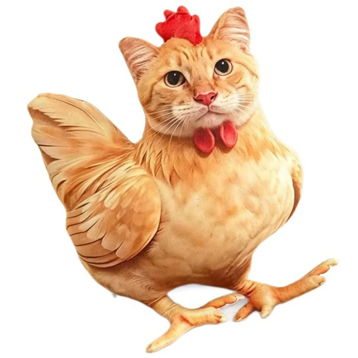 Kat Kylling Sjov nyhed Blød plyspude Sødt dyr fyldt sofapude 3D Orange Tabby Killingdukke — image 8