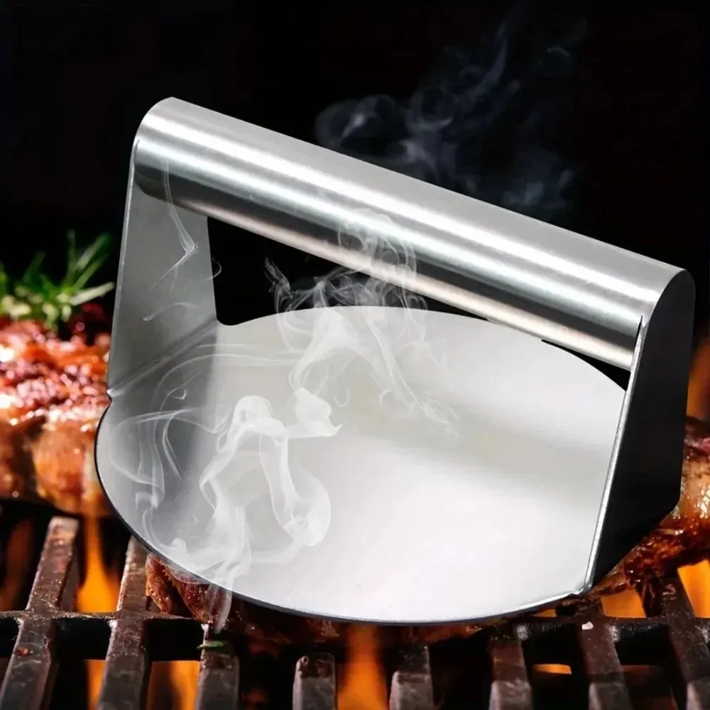 Stainless Steel Smash Burger Press Hamburger Patties Meat Masher Circular Meat Press Mold for Deli Meats Kitchen Accessories — image 8