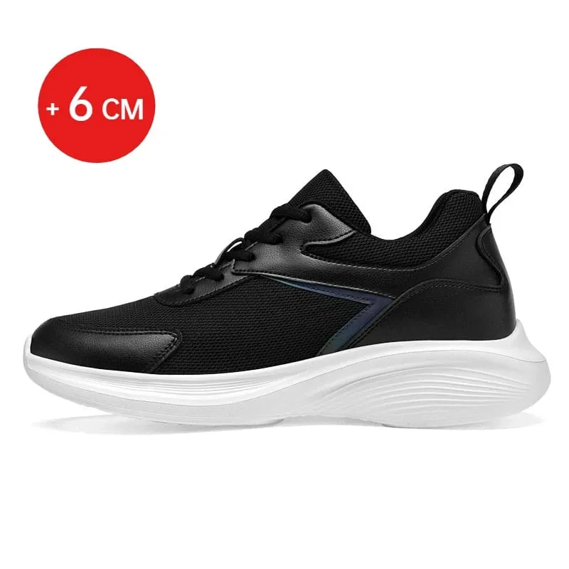 Zapatillas de deporte a la moda para hombre, zapatos con aumento de altura de malla transpirable, suela de microfibra, zapatos cómodos para caminar al aire libre — image 8