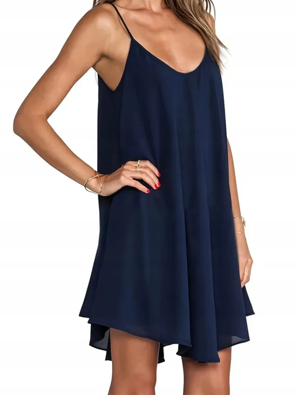 Pure Color V-Neck Asymmetric Hem Plus Size Knit Spaghetti Strap Maxi Dress Soft Comfort Effortless Chic Casual All Season Lightweight Solid Flowy Sleeveless Long Dress For Curvy Women — image 11