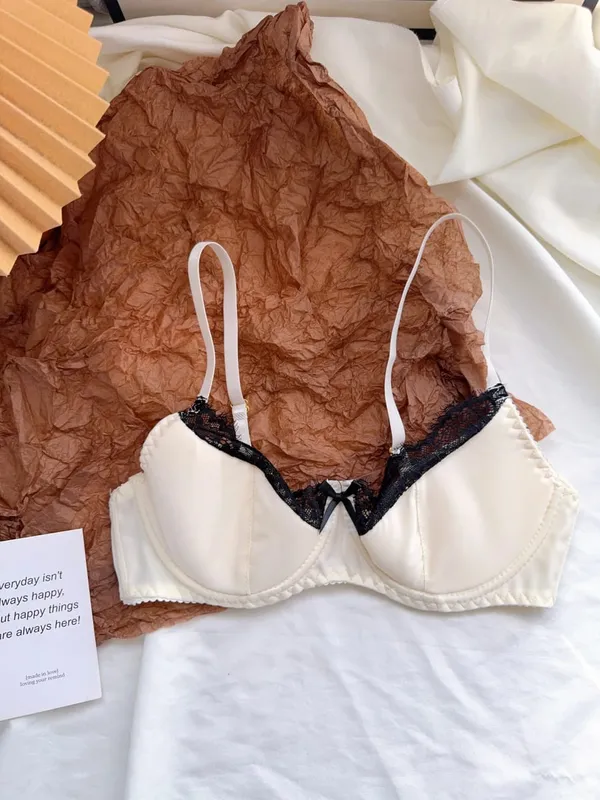 Satin Lace Lingerie Set for Women Push Up Bra & Briefs with Rabbit Ears Sensual Underwear — image 8