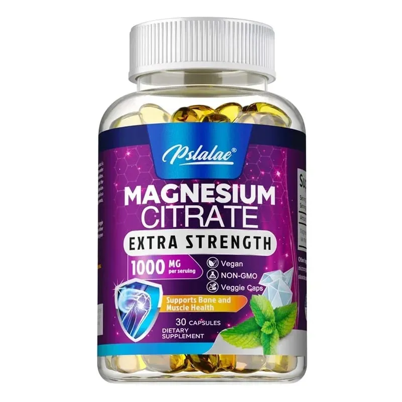 Magnesium Citrate Capsules - High Absorption Magnesium Citrate for Leg Spasms Muscle Bone and Heart Health — image 8